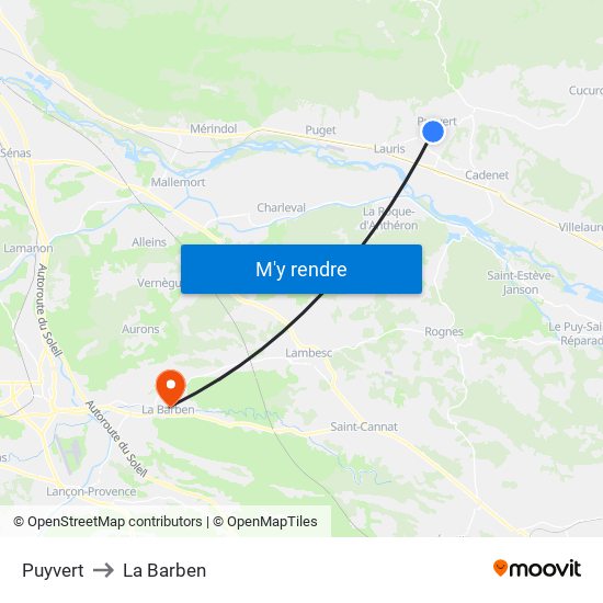Puyvert to Puyvert map
