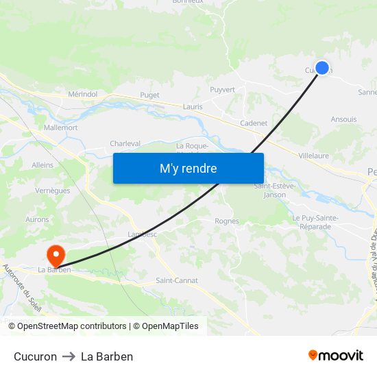 Cucuron to La Barben map
