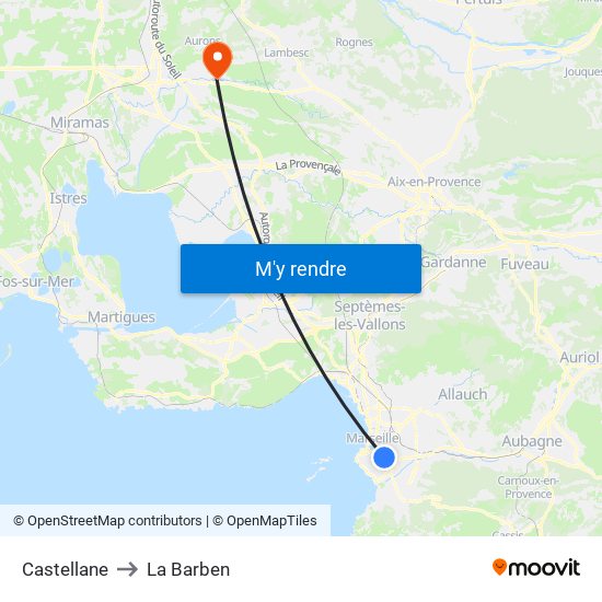 Castellane to La Barben map