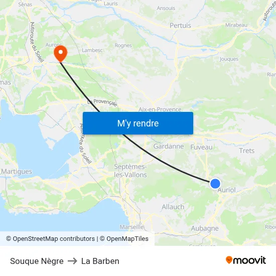 Souque Nègre to La Barben map