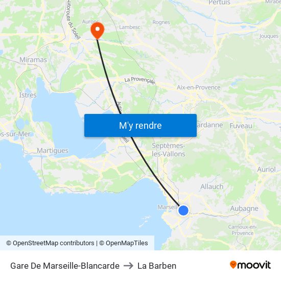 Gare De Marseille-Blancarde to La Barben map