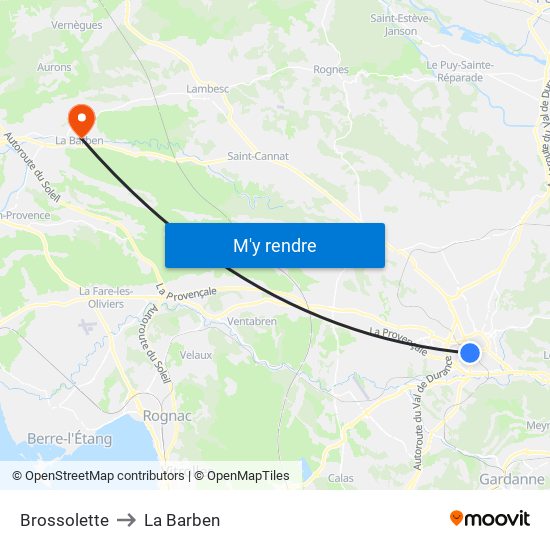 Brossolette to La Barben map