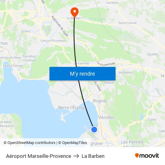 Aéroport Marseille-Provence to La Barben map