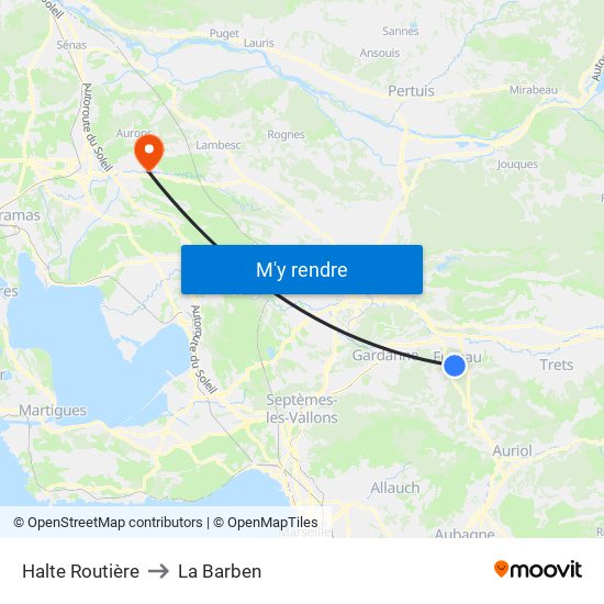 Halte Routière to La Barben map