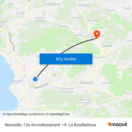 Marseille, 12e Arrondissement to La Bouilladisse map