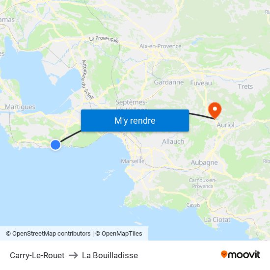 Carry-Le-Rouet to La Bouilladisse map
