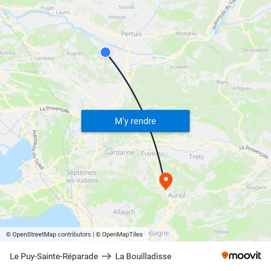 Le Puy-Sainte-Réparade to La Bouilladisse map