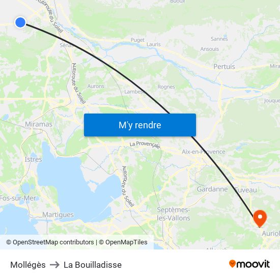 Mollégès to Mollégès map