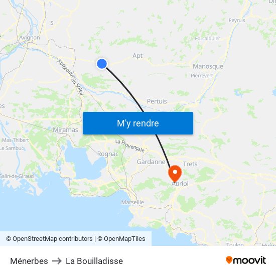Ménerbes to La Bouilladisse map