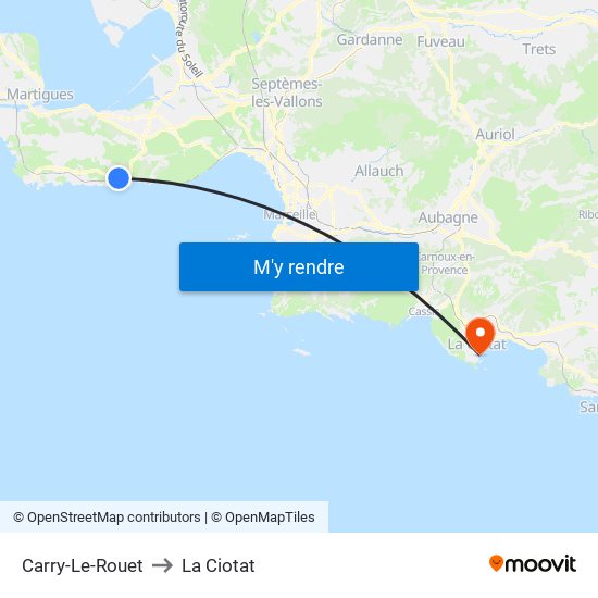Carry-Le-Rouet to La Ciotat map