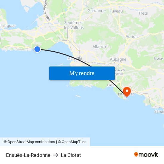 Ensuès-La-Redonne to La Ciotat map