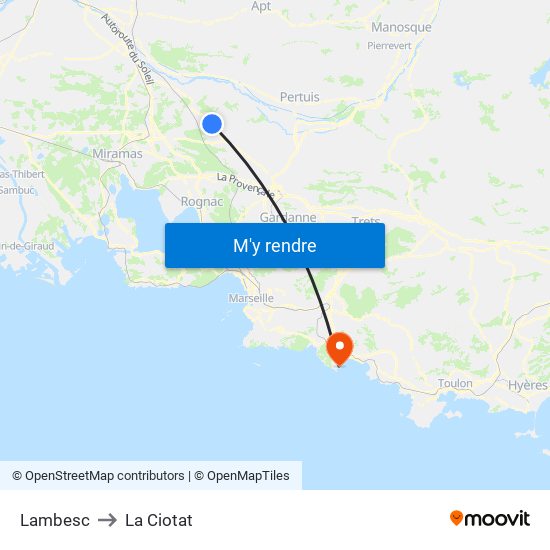 Lambesc to La Ciotat map