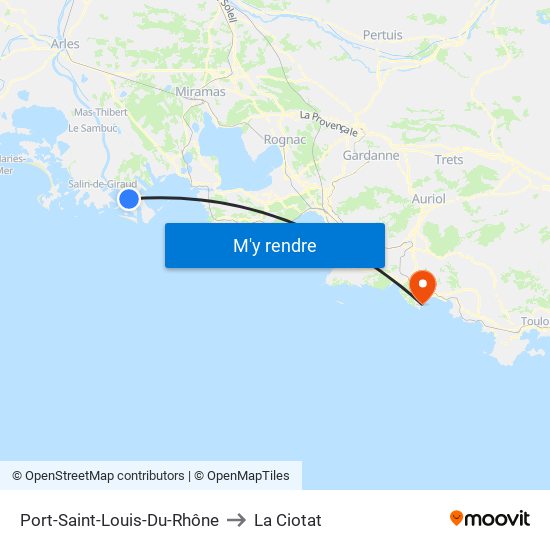 Port-Saint-Louis-Du-Rhône to La Ciotat map
