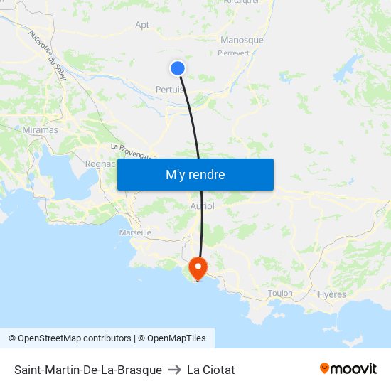 Saint-Martin-De-La-Brasque to La Ciotat map