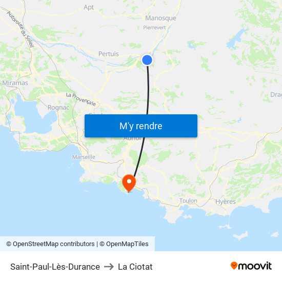 Saint-Paul-Lès-Durance to La Ciotat map