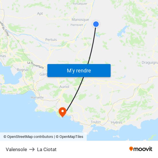 Valensole to La Ciotat map