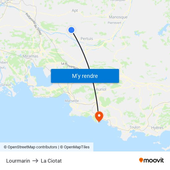 Lourmarin to La Ciotat map