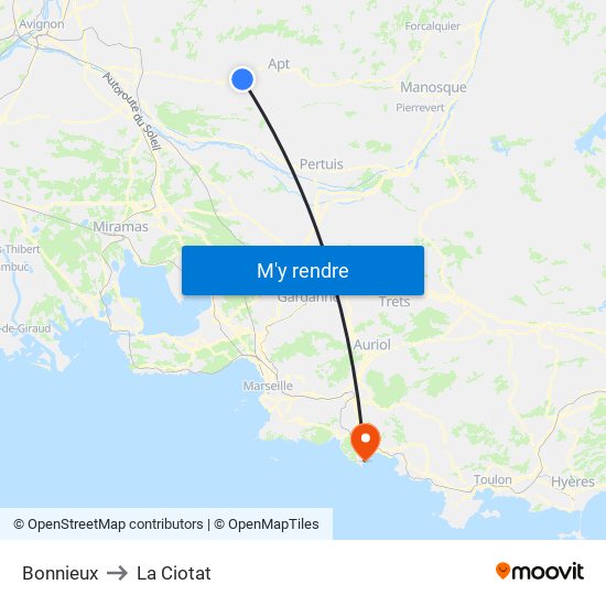 Bonnieux to La Ciotat map