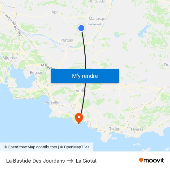 La Bastide-Des-Jourdans to La Ciotat map