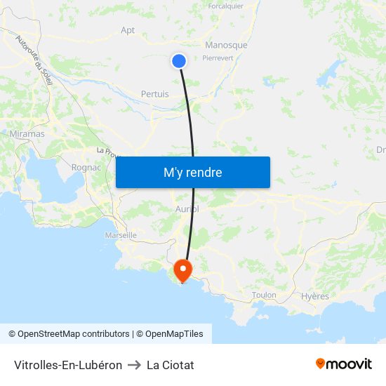 Vitrolles-En-Lubéron to La Ciotat map