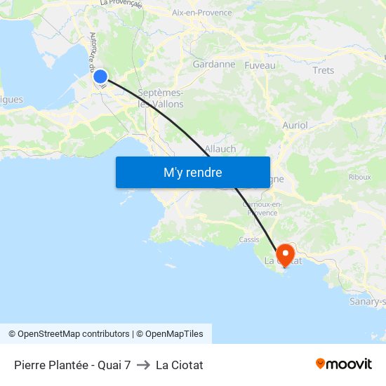 Pierre Plantée - Quai 7 to La Ciotat map