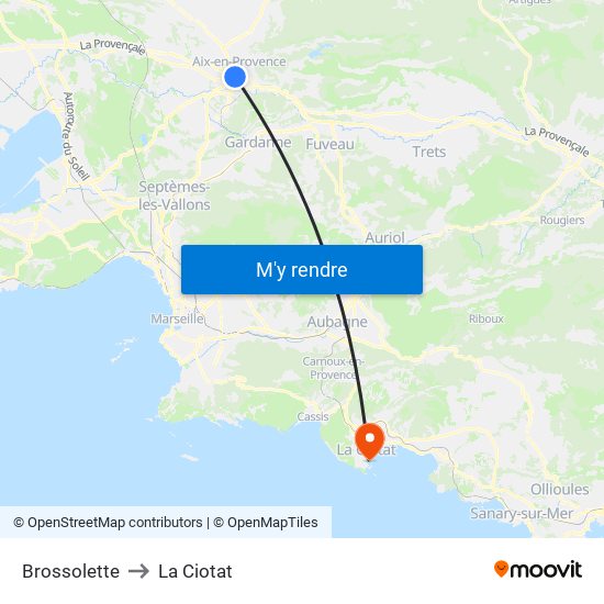 Brossolette to La Ciotat map