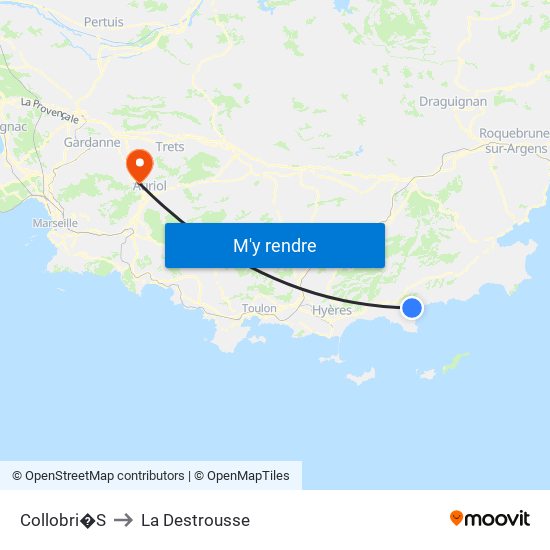 Collobri�S to La Destrousse map