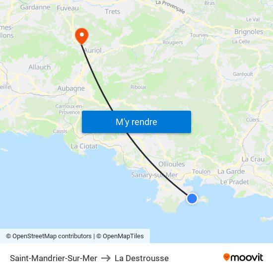 Saint-Mandrier-Sur-Mer to La Destrousse map