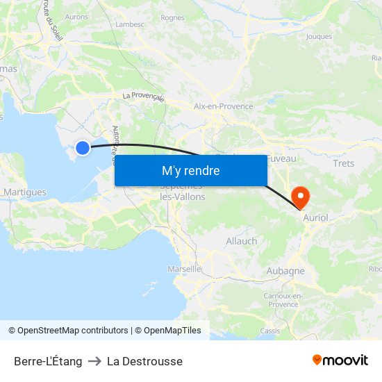 Berre-L'Étang to La Destrousse map