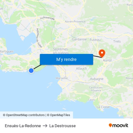 Ensuès-La-Redonne to La Destrousse map