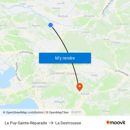 Le Puy-Sainte-Réparade to La Destrousse map