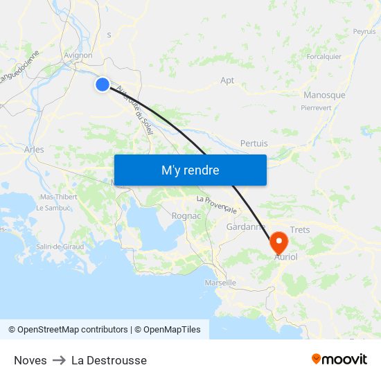 Noves to La Destrousse map