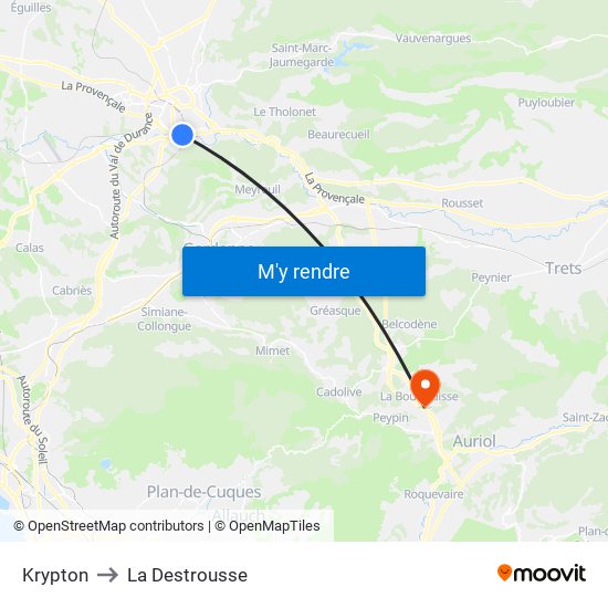 Krypton to La Destrousse map