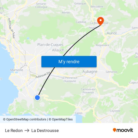 Le Redon to La Destrousse map