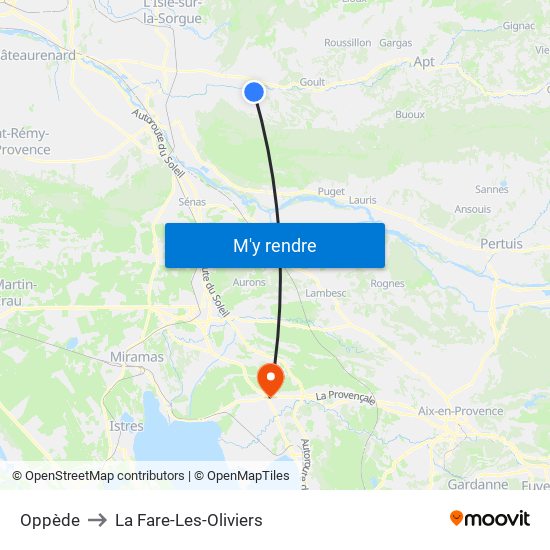 Oppède to La Fare-Les-Oliviers map