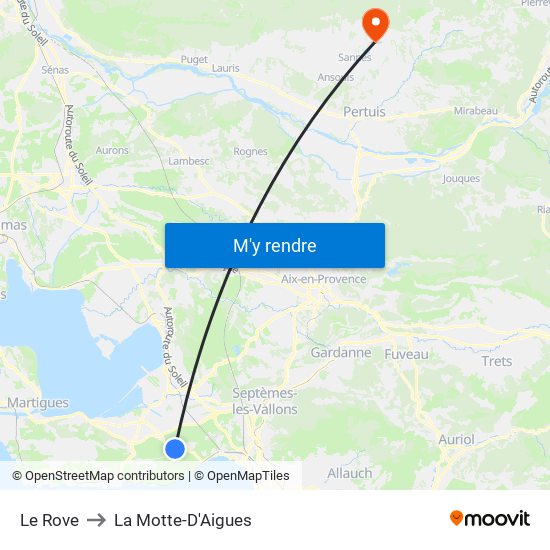 Le Rove to La Motte-D'Aigues map