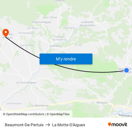 Beaumont-De-Pertuis to La Motte-D'Aigues map