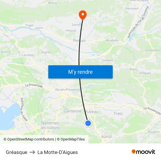 Gréasque to La Motte-D'Aigues map