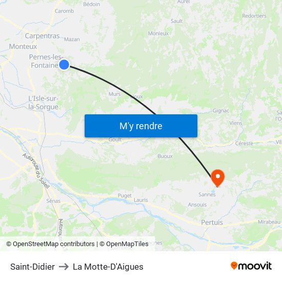Saint-Didier to La Motte-D'Aigues map