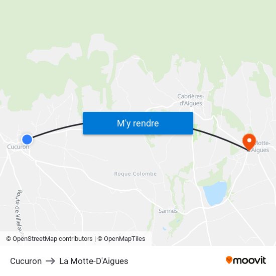 Cucuron to La Motte-D'Aigues map