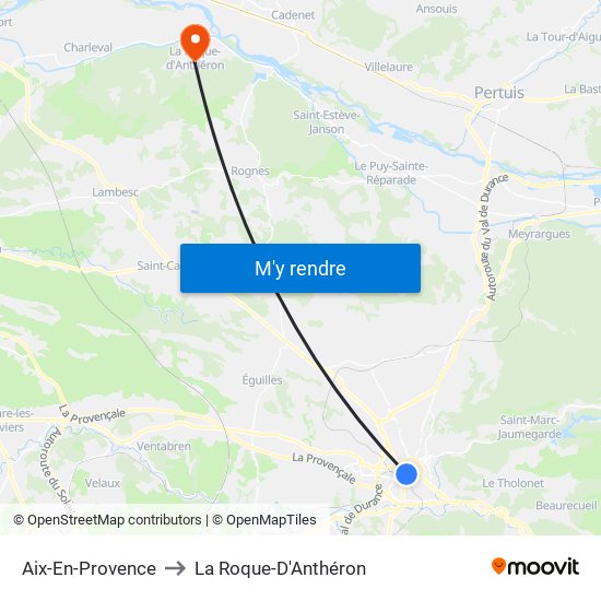 Aix-En-Provence to La Roque-D'Anthéron map