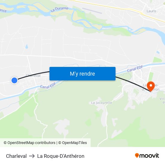 Charleval to La Roque-D'Anthéron map
