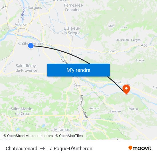 Châteaurenard to La Roque-D'Anthéron map