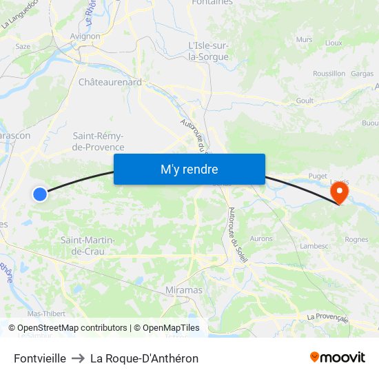 Fontvieille to La Roque-D'Anthéron map