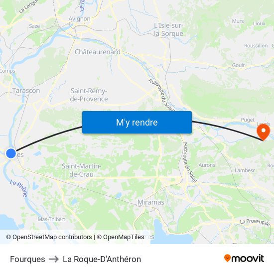 Fourques to La Roque-D'Anthéron map