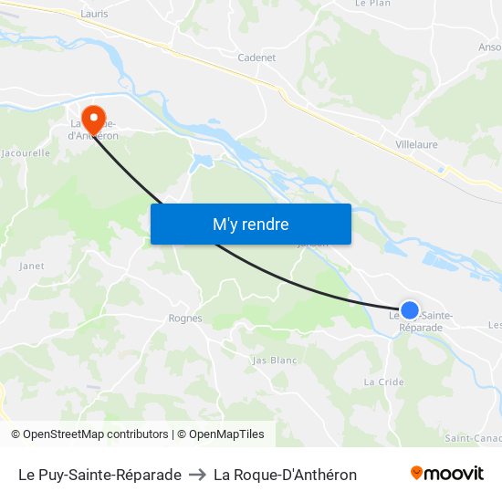 Le Puy-Sainte-Réparade to La Roque-D'Anthéron map