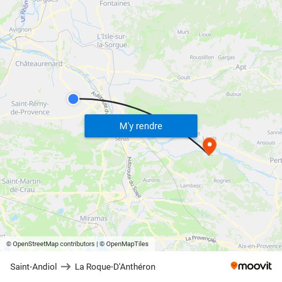 Saint-Andiol to La Roque-D'Anthéron map