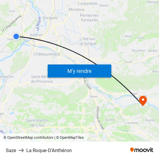 Saze to La Roque-D'Anthéron map