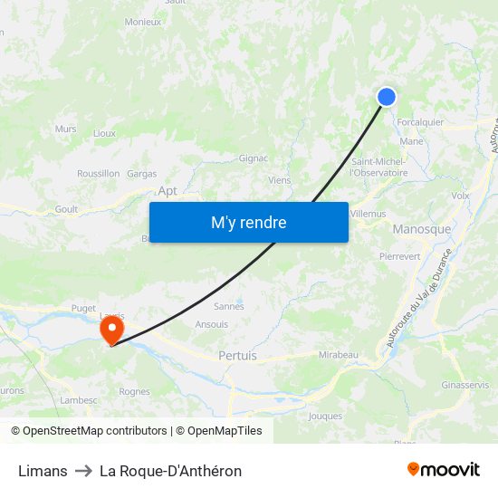 Limans to La Roque-D'Anthéron map