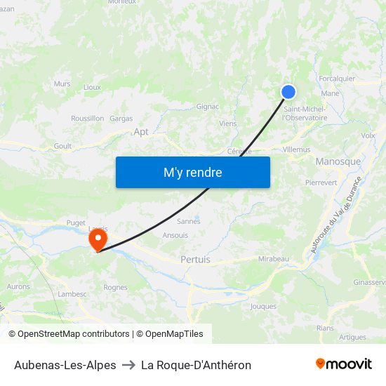 Aubenas-Les-Alpes to La Roque-D'Anthéron map